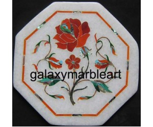 Stones inlay work marble tile oct  5" TP-512